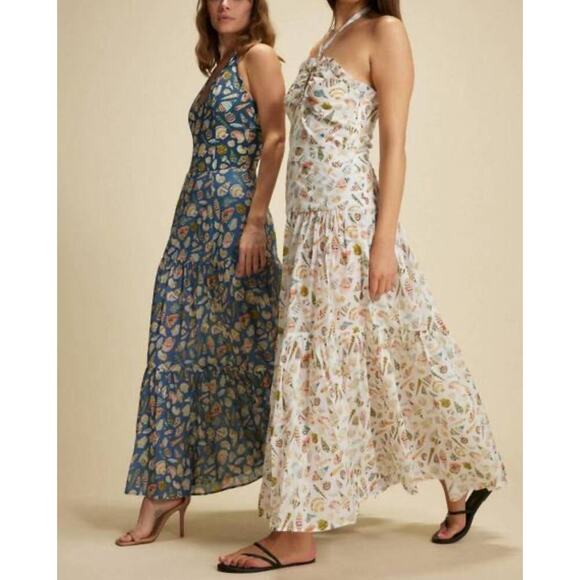 Marysia Chalmers Midi Dress Shell Print Size Medium - Picture 3 of 8